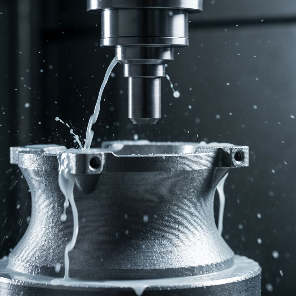 CNC post-machining of metal 3D printed titanium aerospace component